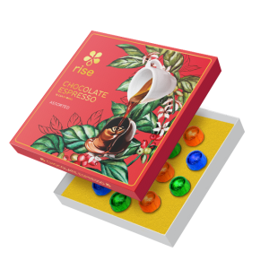 Rise набор шоколадных конфет "assorted" с кофейной начинкой: 5шт+5шт.+5шт